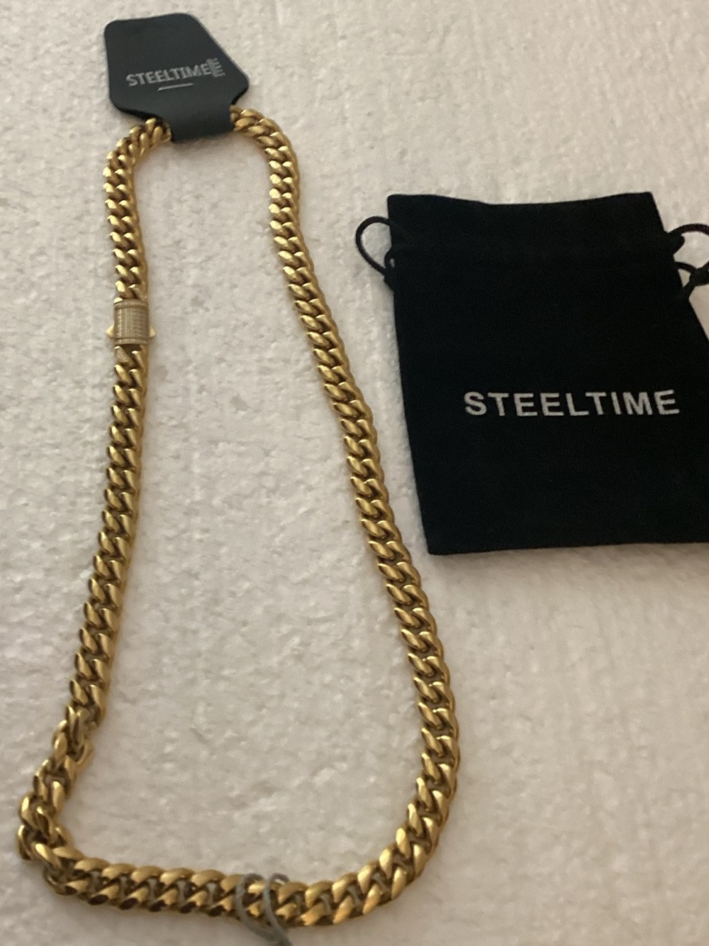 STEELTIME
Men's 18k Gold Plated Stainless Steel Thick Cuban Link Chain Necklace